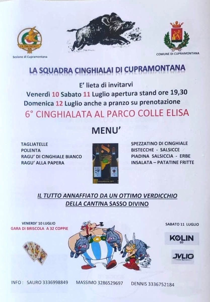 Cinghialata al Parco Colle Elisa