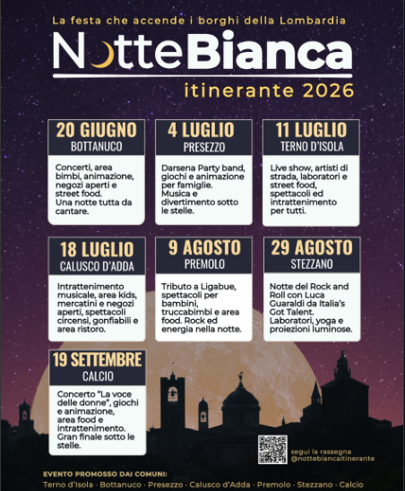 Notte Bianca Itinerante Lombardia 2026 — Terno d'Isola